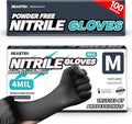 Beastek Black Disposable Nitrile Exam Gloves 100 Pcs 4Mil Chemical Resistant Powder-Free Latex-Free Food Safe Medical Cooking