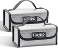 HOOVO Lipo Battery Bag - Fireproof & Explosionproof Storage Protector, Guard for DJI/RC Batteries - 2 Pack, Accommodates 4 Batteries