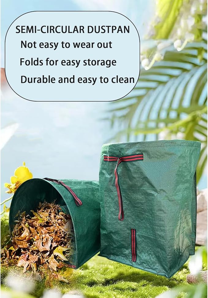 2 Pack 40 Gallon Reusable Leaf Collector Bag for Collecting Leaves, Lawn Grass, Clippings and Branches. Leaf Dustpan. Leaves Collector for Leaves, Debris, Grass, Lawn Trash, Come with Gloves
