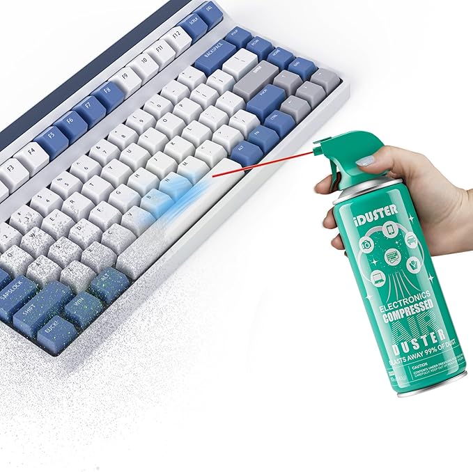 Compressed Air Duster for Keyboard - 10oz Canned Air for Electronics, 12 Packs
