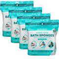 Scrubzz Disposable No Rinse Bathing Wipes for Sensitive Skin - All-in-1 Single Use Shower Wipes, Simply Dampen, Lather, and Dry Without Shampoo or Rinsing (Sensitive Skin, 4-Pack)
