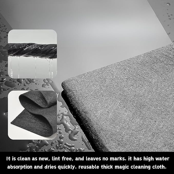 10PCS Thickened Magic Cleaning Cloth, Absorbent Magic Cleaning Glass Cloth, Reusable Lint Free Cloth, Suitable for Multi-Purpose Use Such As Windows, Mirrors, Glass, Cars, Kitchens, Etc.