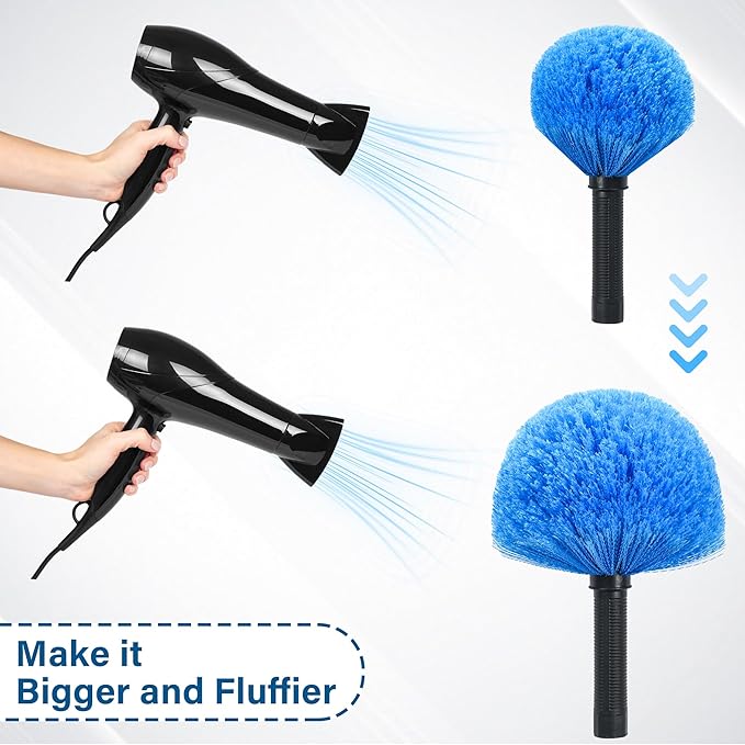 Cobweb Duster Head Brush, Spider Web Brush for Cleaning Spider Webs Outdoor & Indoor, Screw-on Corner Duster Fits Standard Acme Threaded Extension Poles, Webster Cobweb Duster Brush