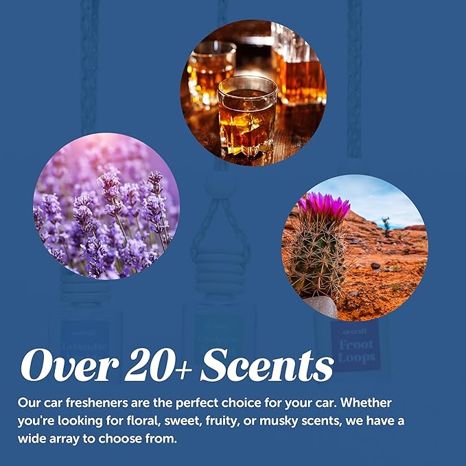 C&E Craft Co Hanging Car Air Freshener Diffuser 2 Pack, Long Lasting Fragrance Oil Car Freshener, Glass Bottle Auto Air Freshener, Made in USA (Flannel Pine)