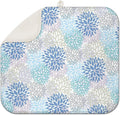 Dish Drying Mat Drainer Pads - Extra Large Microfiber Drying Mats for Dishes Kitchen Counter Super Absorbent Pads for Draining Racks (Blue,16"x18" )
