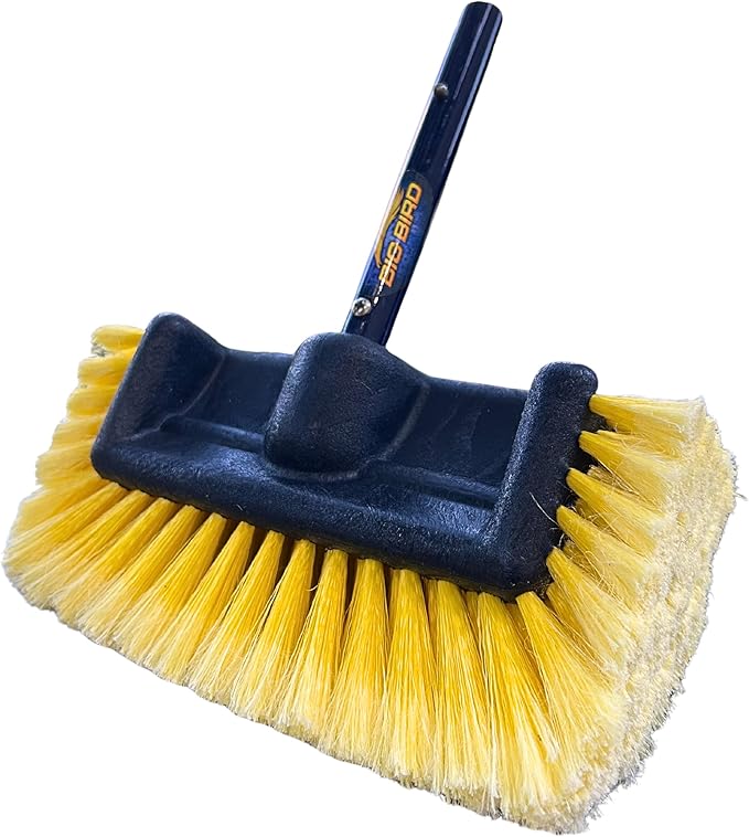 Big Bird Brush (Soft) Yellow Boat Deck Scrub Brush for Cleaning and Washing - Boat Cleaner & Car Cleaner - Attachment Only