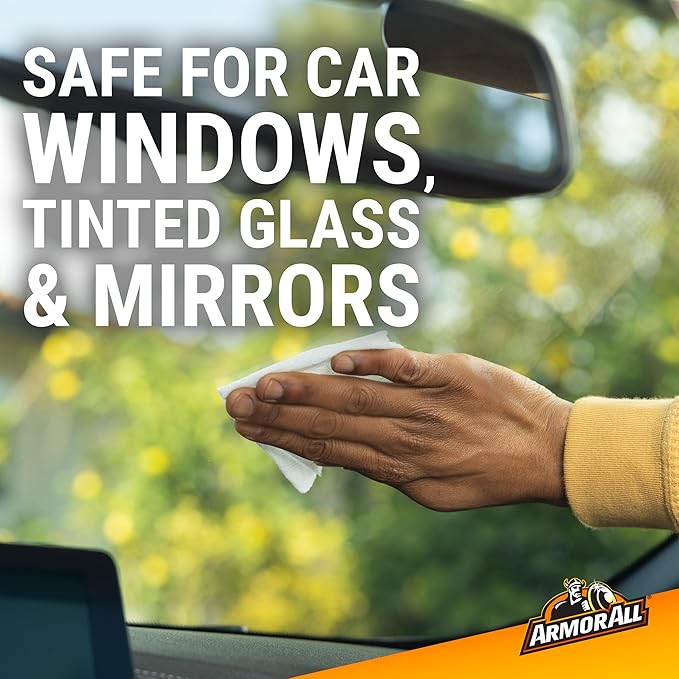 Car Glass Wipes by Armor All, Auto Glass Cleaner for Film and Grime, 90 Count