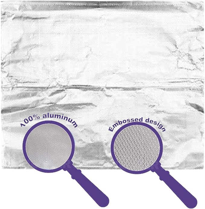 Box of 200 - Pre-Cut 12" Aluminum Foil Sheets - 12x10" Extra Wide & Heat-Tolerant Foil Sheets, 100% Aluminum, Ideal for Food Wrapping, Grilling & Freezing, Convenient Dispenser