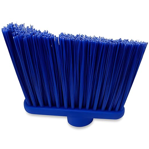 SPARTA Plastic Broom Head, Angled, Un-Flagged for Large Debris Indoor, Outdoor, Home, Restaurant, Lobby, Office, 12 Inches, Blue, (Pack of 12)