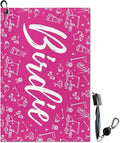 Womens Pink Golf Towel and Brush Set, Microfiber Waffle Golf Bag Towel with Clip, Cute Golf Cleaning Kit Funny Joke Logo Golf Accessories Gifts for Golf Fan, Ladies Golf Lovers Golfers Retirement Gift