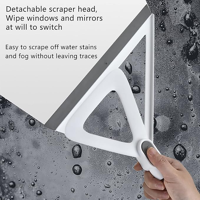 Multifunction Magic Air Broom, Rubber Squeegee Broom with 53" Long Handle, Silicone Floor Scraping Sweeper for Floor Bathroom Foam Kitchen Shower Tile Marble Pet Hair Fur Glass Window Cleaning, Grey