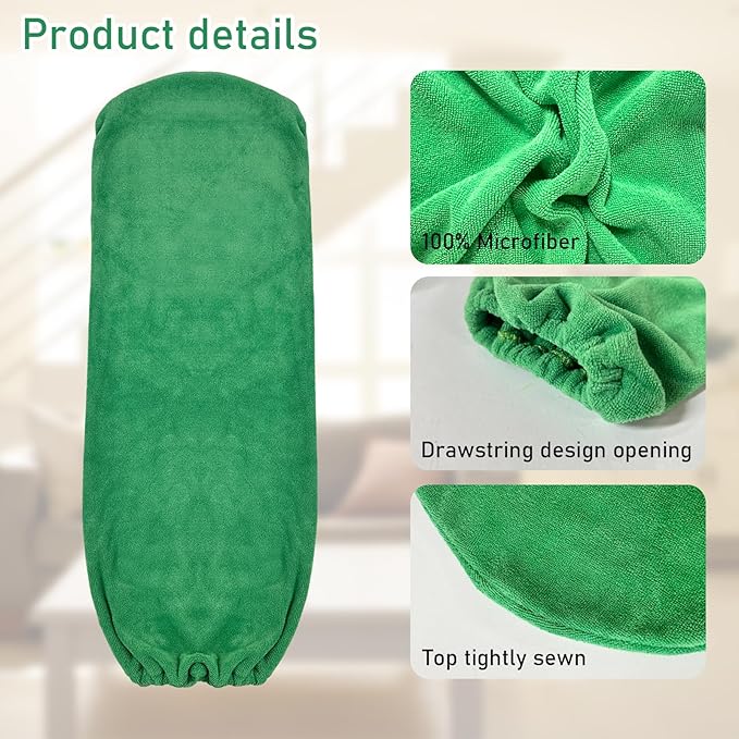 4 PCS Ceiling Fan Duster Kits,100% Microfibre Fan Blade Cleaner for high Ceiling Fan Blades.Machine Washable and Reusable,Includes 2 Ceiling Fan dusters and 2 Microfibre Towels