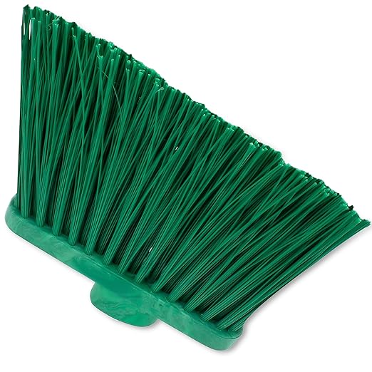 SPARTA Plastic Broom Head, Angled, Un-Flagged for Large Debris Indoor, Outdoor, Home, Restaurant, Lobby, Office, 12 Inches, Green