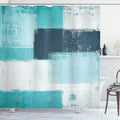 Ambesonne Abstract Shower Curtain, Abstract Grunge Style Brushstrokes Painting Contemporary Illustration, Cloth Fabric Bathroom Decor Set with Hooks, 69" W x 84" L, Turquoise Aqua