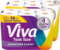 Viva Signature Cloth Paper Towels, Task Size, 12 Family Triple Rolls, 141 Sheets per Roll (Packaging May Vary)