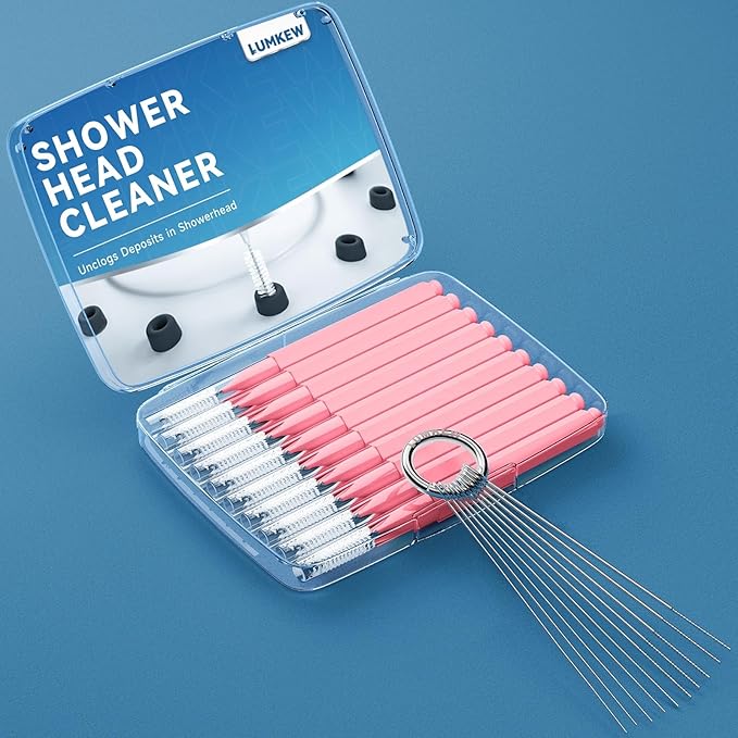 Shower Head Cleaner Picks, Pink Shower Head Cleaning Brushes for Showerhead Small Hole Nozzle Unlcogger, 20 pcs
