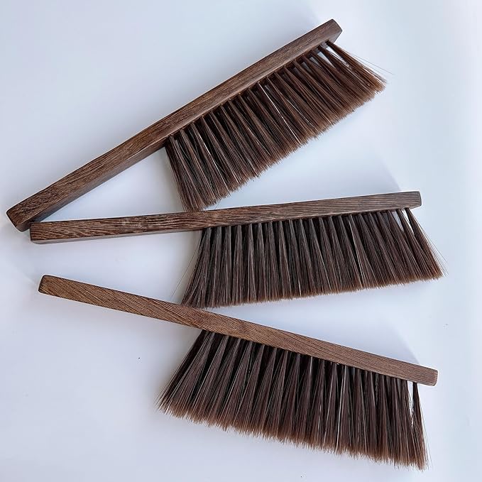 Wooden Hand Broom Brush Whisk Soft Bristle Cleaning Brush for Indoor & Outdoor Use Car Porch Debris Halloween Dust Dirt Driveways Sidewalks
