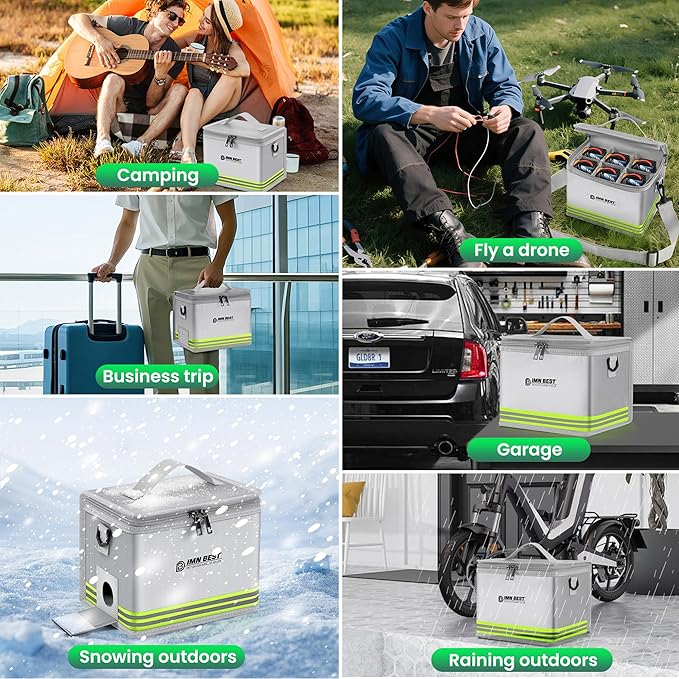 Lipo Safe Bag Fireproof, Explosion-proof, Large Capacity, Fireproof Safe, Lipo Battery Storage Box, Protective Safe for Charging and Storing (Silvery)