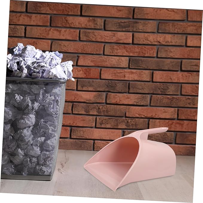 PRETYZOOM Ergonomic Handheld Dustpan Pink Long Handle Dust Pan Only for Room Office Portable Trash Shovel