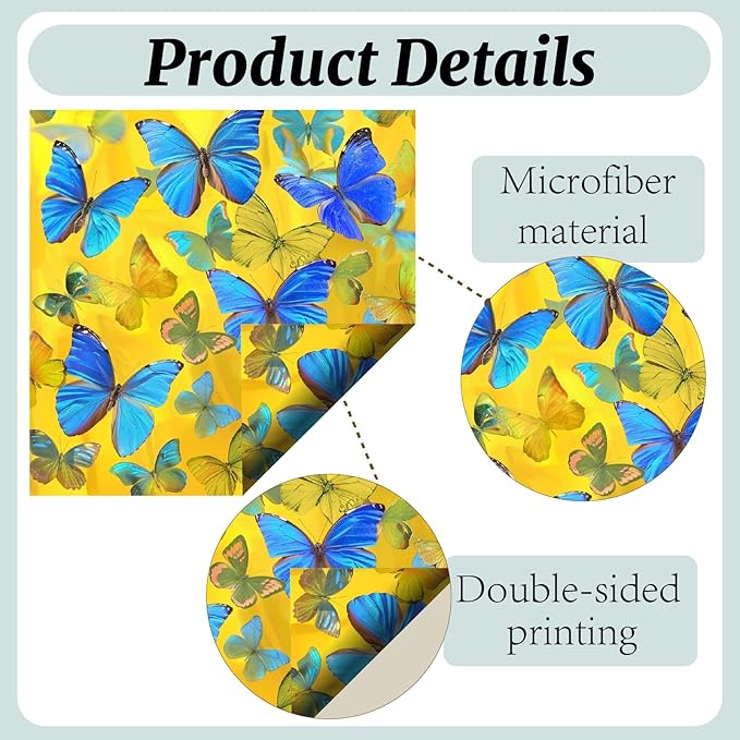 CREATCABIN 6 Packs Thickened Glasses Cleaning Cloth Elegant Flower Design