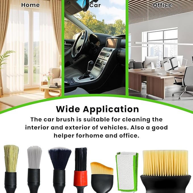 11 Pcs Car Interior Detailing Brush Set, Car Interior Soft Cleaning Brush for Interior Automotive Air Vent, Dashboard, Leather, Wheel, Air-Conditioning Outlet Cleaning