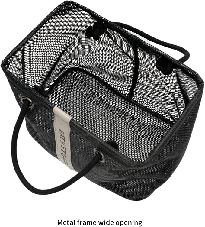 Bath Storage Shower Caddy Organizer for Bathroom, College Dorm, Camp, Gym (Small Black)