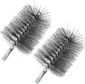 4" Chimney Steel Cleaning Brush with 1/4" Metric Thread Fitting for Insulated Chimneys, Stainless Steel or Metal Stove Pipes, Works with Most Chimney Rod Sets (4 Inch)
