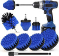 8 PackDrill Brush Attachment Set, 1/4in Power Scrubber Brush + Extend Long Rod, Brush Drill Attachment, Power Cleaning Scrub Brush for Bathroom, Tub, Tile, Corner（Blue）