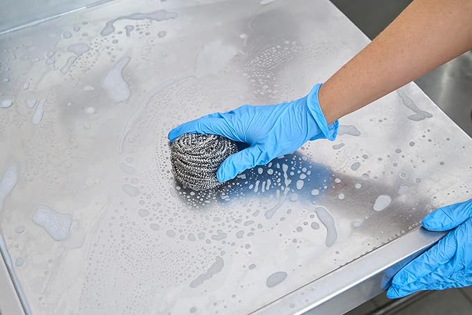 Spontex Specialist Stainless Steel Scourers | XL | Tough Metal Scourers for Professional Washing Up, Grease Removal and Dish Scrubbing | 6 Pack