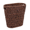 Wicker Trash Can,Waterproof Bathroom Waste Basket,Plastic Wicker Woven Waste Basket with Built-in Handles, 19 Liters/5 Gallons,Decorative Boho Rubbish Bin for Bedroom, Office, Kitchen, Laundry (brown)