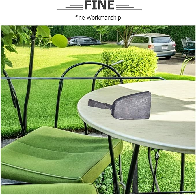 Veemoon Steel Fireplace Ash Shovel, BBQ Charcoal Shovel Small Compact Coal Scoop Cleaning Flat Scooping Spade for Kitchen Sand Stove Garden Supplies Outdoor Indoor (4.3 * 7.8“)