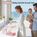 Baby Bottle Brush Set,8 in 1 Magnetic Design Cleaner Bottle Brush Kit with Silicone Brush,Drying Rack for Baby Bottle, Breast Pumps,Nipples - Home&Travel Gift for New Parents