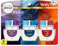 Febreze Plug In Air Freshener, Odor-Fighting Scented Oil Refill, Air Fresheners for Home and Bathroom and Kitchen, Long Lasting for Strong Odors, Moutain/Ocean/Amber Mix, 0.87oz Refills, 3 Count
