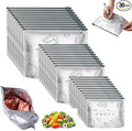 Reusable Aluminum Foil Food Storage Bags, Resealable Ziplock Stand-Up Bags, Airtight Seal for Freezer Fridge Pantry, with Label & 3 Sizes, BPA-Free, for Meat Fruit Vegetables Snacks, 30 Pack