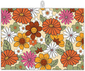 Retro 70s Groovy Flowers Dish Drying Mats 18x24 Inch,Daisy Boho Dish Pad Drying Rack Mat for Kitchen Counter Ultra Absorbent Microfiber Dishware Coffee Maker Bar Countertop Decor