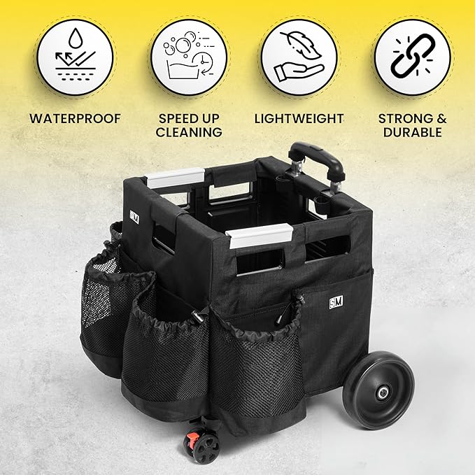 Wheelie Clean - Stair Climbing Cleaning Supplies Organizer & Caddy on Wheels