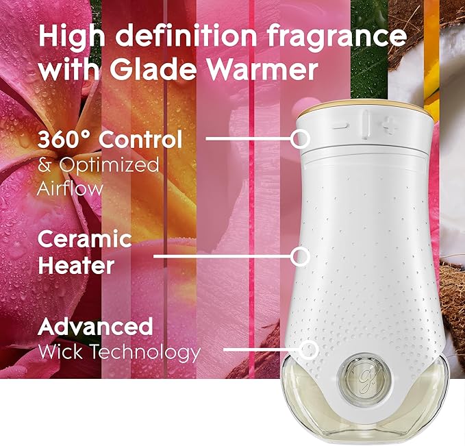 Glade PlugIns Refills Air Freshener, Scented and Essential Oils for Home and Bathroom, Exotic Tropical Blossoms, 1.34 Fl Oz, 2 Count
