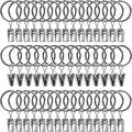 44 Pack Metal Curtain Rings with Clips, Drapery Clips with Rings, Drapes Rings 1 inch Inner Diameter, Fits Diameter 5/8 inch Curtain Rods, Silver