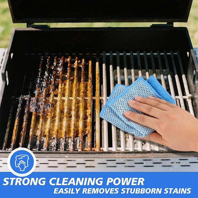 SINLAND Multipurpose Wire Dishwashing Rag Non-Scratch Cleaning Cloths, Double-Sided Mesh Metal Wire，Sinks Counters Stove Tops Easy Rinsing 7.87x7.87Inch 10 Pack