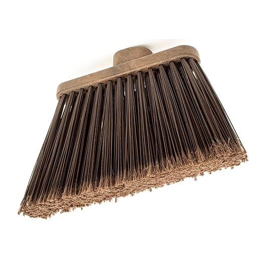 SPARTA Plastic Broom Head, Angled, Flagged for Small Debris Indoor, Outdoor, Home, Restaurant, Lobby, Office, 12 Inches, Brown, (Pack of 12)