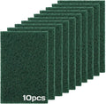 Heavy Duty Scouring Pad 10Pcs Scouring Pads Green Scrubbing Pads for Heavy Duty Cleaning Scrubbing Pads for Kitchen Bathroom Household Cleaning Dish Scrubber Scrubbing Sponges
