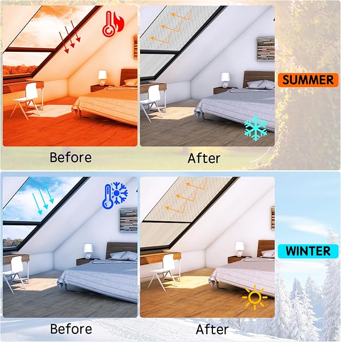 Reflective Foil Insulation, Double Reflective Bubble Insulation Sheet, Aluminum Foil Bubble Shield, Radiant Barrier Roll for RV Windows Weatherproofing (23.6''x 10Ft)