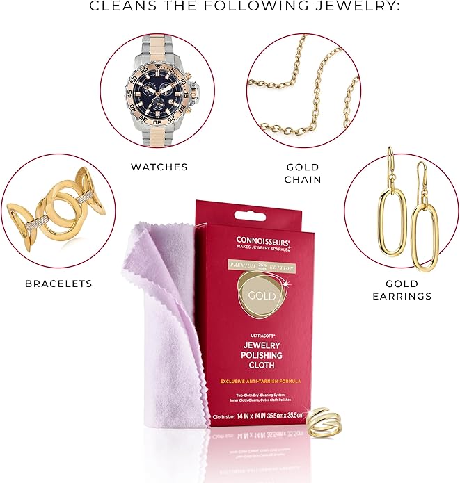 CONNOISSEURS Premium Edition Jewelry Cleaner, Value Size 9.6oz - Pick from Fine, Silver or Delicate Jewelry Cleaner