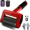 Electric Grill Brush with LED Light, 650 RPM High-Speed Non-Shedding Spinning Cleaner, Removable Washable Brush Head and 2 Scouring Pads, Rechargeable BBQ Cleaning Tool for Outdoor Grilling & Camping