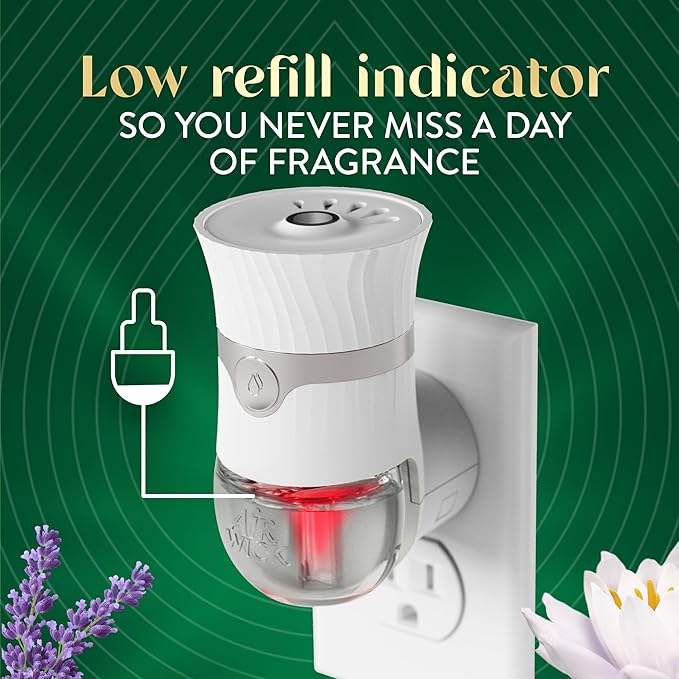 Air Wick Plug in Scented Oil Refill,Lavender & Waterlily,Air Freshener,Essential Oils,(Pack of 10)