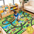 Kids Rug, 5x7 Ft City Farm Play Rug for Children, Extra Thick (0.4in) Car Carpet Play Mat with Bright Colors, Soft & Non-Slip Toy Car Mats with Roads for Kids Room, Playroom and Nursery