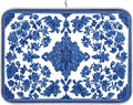 Blue White Porcelain Floral Dish Drying Mat for Kitchen Countertop 18x24 Rectangle Large Drying Mat Reusable Quick Dry Dish Sink Absorbent Mats Dishwasher Easy Clean Decorative Home Decor Essentials