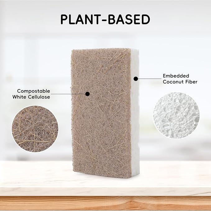 9PCS Functional Scrub Sponges Set, Dad Mom Daily Scrub Sponge for Home, Kitchen, Bathroom, Damp Dusting & All-Purpose Clean-Eco Friendly Sustainable Sponges for Dishes