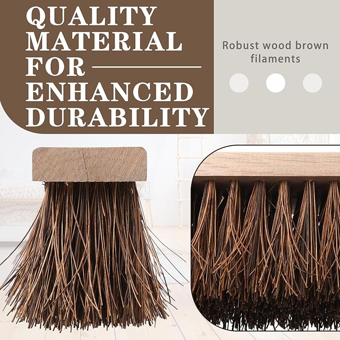 2 Pcs Push Broom Head Replacement Large Outdoor Heavy Duty Push Broom for Garage Driveway Cleaning, Farmhouse Animals Sheep Cow Back Scratcher(24 x 4 Inch)