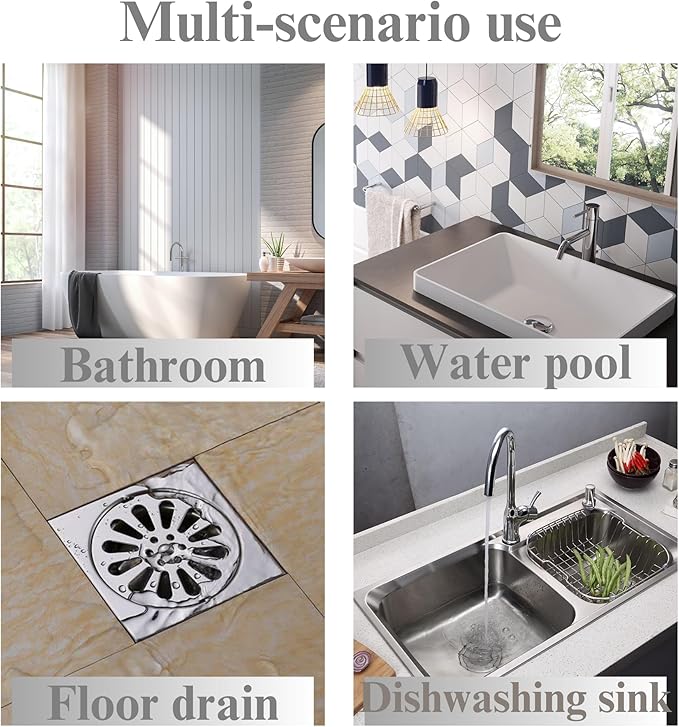 20 Pcs Disposable Shower Drain Hair Catcher Mesh Stickers, Bathroom Drain Trap Fine Mesh Kitchen Drain Strainer, Fits Dishwasher, Microwave, Freezer, Refrigerator